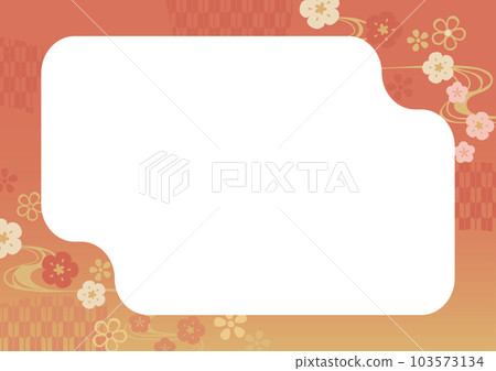 紅色背景上的日本模式框架 紅色背景上的日本模式框架 103573134