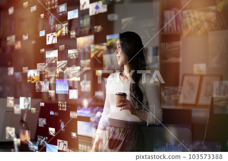 A world with AI technology A world with AI technology 103573388