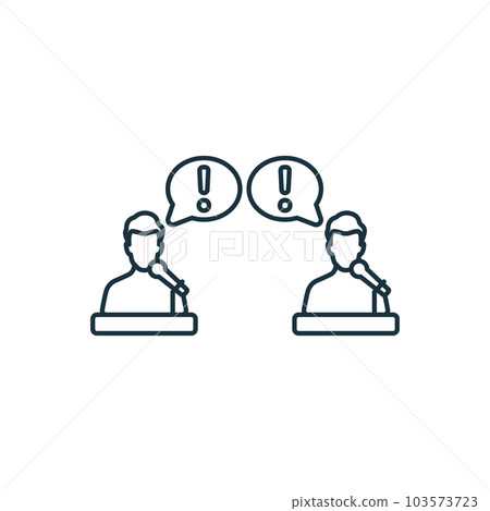 Debate icon. Monochrome simple sign from speech collection. Debate icon for logo, templates, web design and infographics. 103573723