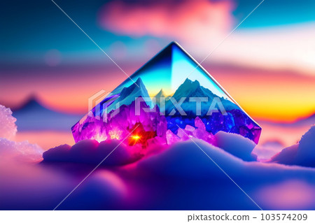 倒映雪山的水晶 倒映雪山的水晶 103574209