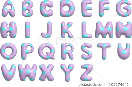 Milky Purple Polka Dot 3D Alphabet Milky Purple Polka Dot 3D Alphabet 103574641