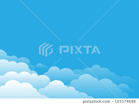 Sky clouds in corner background cartoon style Sky clouds in corner background cartoon style 103574698