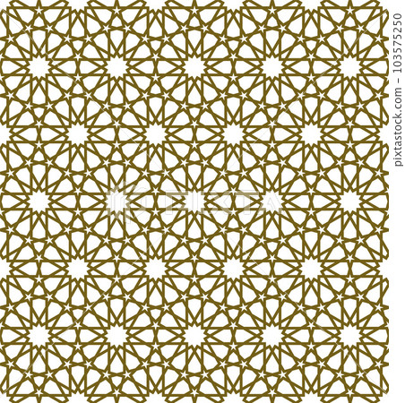 Seamless arabic geometric ornament in brown color. 103575250