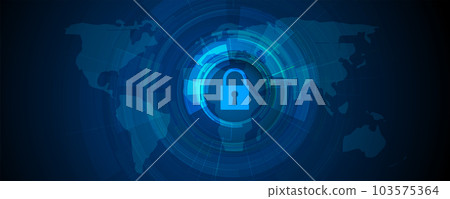 internet digital security technology concept for business background. Lock on circuit board internet digital security technology concept for business background. Lock on circuit board 103575364