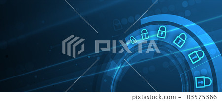 internet digital security technology concept for business background. Lock on circuit board internet digital security technology concept for business background. Lock on circuit board 103575366