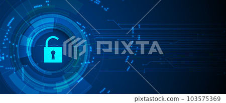 internet digital security technology concept for business background. Lock on circuit board internet digital security technology concept for business background. Lock on circuit board 103575369