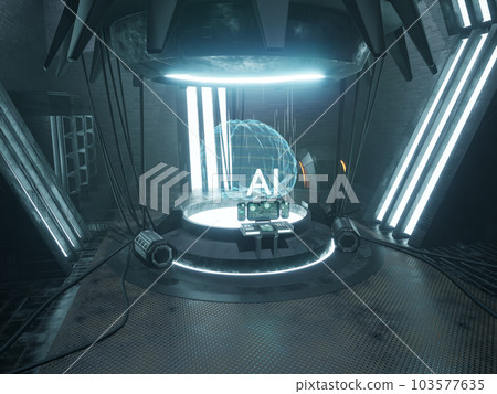 Futuristic AI neural network, machine deep learning with AI brain concept. Artificial intelligence disruptive technology with dataset and internet of things. 3d render animation. Futuristic AI neural network, machine deep learning with AI brain concept. Artificial intelligence disruptive technology with dataset and internet of things. 3d render animation. 103577635