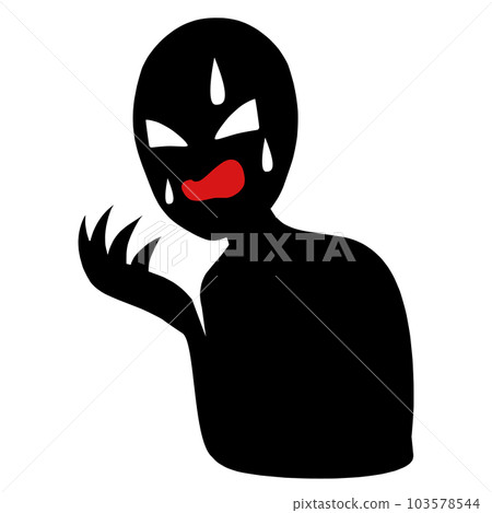 一個陷入困境的反派形象的剪影人物的插圖素材 103578544