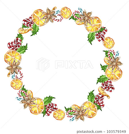 Christmas wreath with fir branches. Watercolor hand drawn illustration for invitations, greeting cards, prints, packaging and more. Merry christmas and happy new year. Christmas wreath with fir branches. Watercolor hand drawn illustration for invitations, greeting cards, prints, packaging and more. Merry christmas and happy new year. 103579349