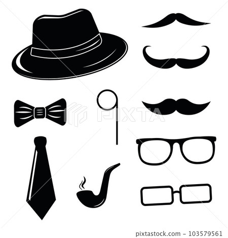 Set of fashionable men's accessories illustration backdrop Vector template for design. 103579561