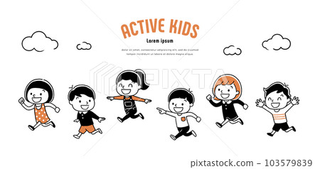 Vector illustration material: Children running well 103579839