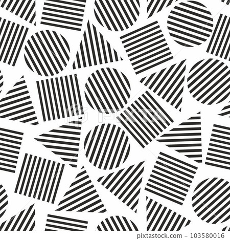 Geometric black and white seamless pattern. 103580016