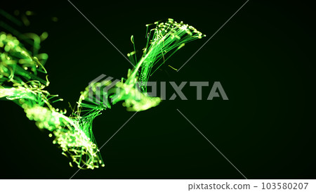 3D rendering of a colorful abstract stylish particle and plexus system on a dark background 103580207