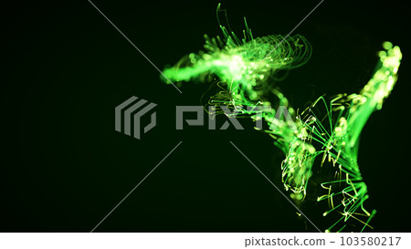 3D rendering of a colorful abstract stylish particle and plexus system on a dark background 3D rendering of a colorful abstract stylish particle and plexus system on a dark background 103580217