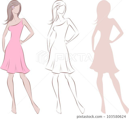Female figure in summer dress. 103580624