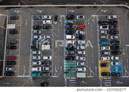Car parking near shopping mall aerial view Car parking near shopping mall aerial view 103580877