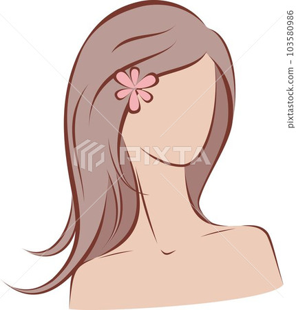 Abstract female portrait with long hair. 103580986