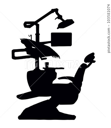 Stogmatology chair and accessories. Vector drawing 103581074