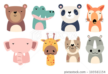Set of wildlife animals is sleeping . Vector illustration . 103581154