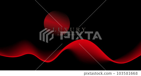Abstract black background, minimal red smooth wave patterns with gradient Abstract black background, minimal red smooth wave patterns with gradient 103581668