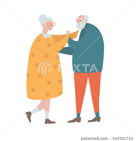 Senior Couples Dancing. Elderly People Romantic Relations Concept. Happy Old Men and Women Holding Hands and Hugging while Dancing. Old Characters Dating, Isolated hand drawn flat vector illustration. Senior Couples Dancing. Elderly People Romantic Relations Concept. Happy Old Men and Women Holding Hands and Hugging while Dancing. Old Characters Dating, Isolated hand drawn flat vector illustration. 103581718