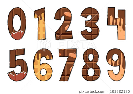 Handcrafted Chocolate Letters. Color Creative Art Typographic Design Handcrafted Chocolate Letters. Color Creative Art Typographic Design 103582120