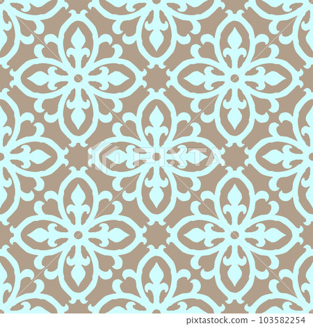 Ancient ceramic tile pattern. Wall or floor texture. Decorative antique stone ornament. 103582254