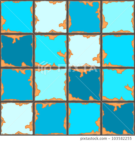 Ancient ceramic tile pattern. Wall or floor texture. Decorative antique stone ornament. 103582255
