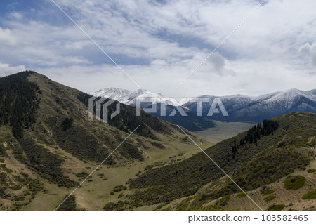 Summer mountain landscape. Kyrgyzstan mountains. Issyk-Kul region. 103582465