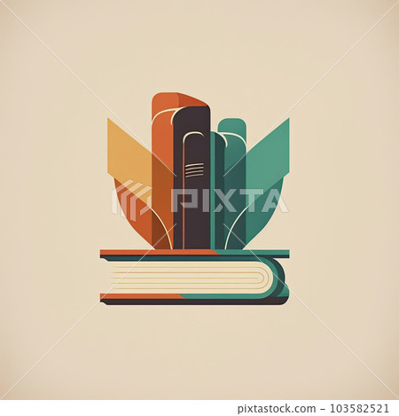 Books Minimalist Emblem in Retro colors palette 103582521