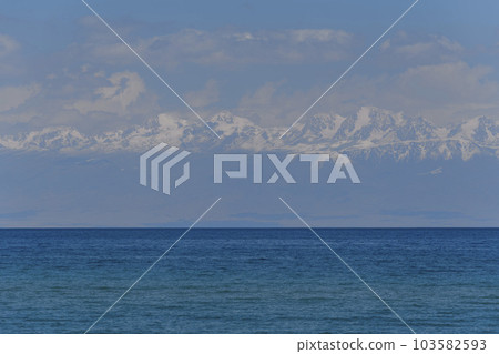Issyk-Kul - lake in Kyrgyzstan. Summer mountain landscape. Kyrgyzstan mountains. 103582593