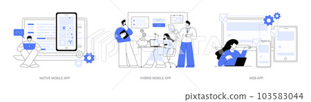 Mobile apps abstract concept vector illustrations. 103583044