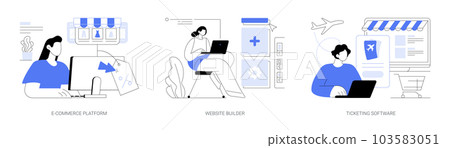 E-commerce software abstract concept vector illustrations. E-commerce software abstract concept vector illustrations. 103583051