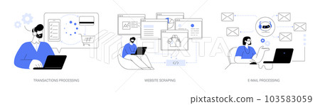 Business processes automation abstract concept vector illustrations. 103583059