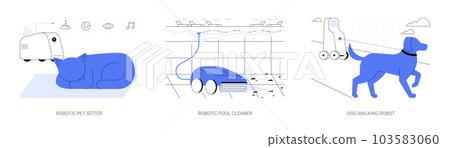 Household robots abstract concept vector illustrations. Household robots abstract concept vector illustrations. 103583060