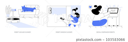 Home robotics abstract concept vector illustrations. 103583066