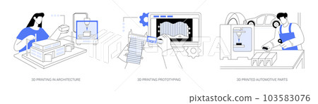 3D printing in business abstract concept vector illustrations. 103583076
