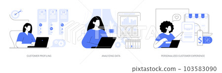 AI in marketing abstract concept vector illustrations. AI in marketing abstract concept vector illustrations. 103583090