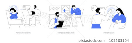 Psychiatric consultation abstract concept vector illustrations. 103583104
