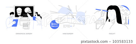 Plastic surgery abstract concept vector illustrations. Plastic surgery abstract concept vector illustrations. 103583133