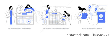 Official documents for children abstract concept vector illustrations. 103583274