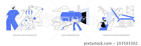 Industrial waste management abstract concept vector illustrations. 103583302