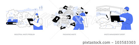 Waste disposal factory abstract concept vector illustrations. 103583303