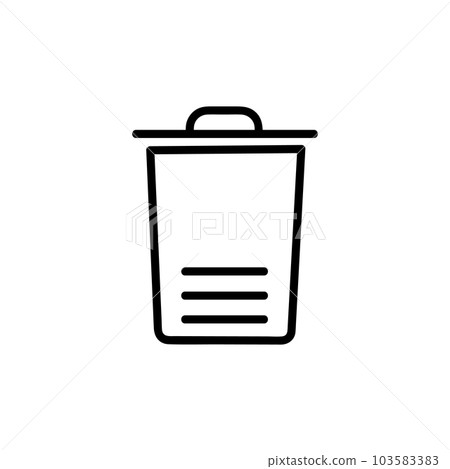 Trash Vector Icon, Outline style, isolated on white Background. 103583383