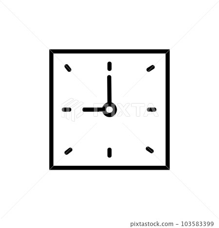 Clock Vector Icon, Outline style, isolated on white Background. Clock Vector Icon, Outline style, isolated on white Background. 103583399