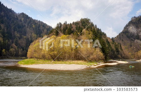 Dunajec River in Pienin Mountains, Poland. Dunajec River in Pienin Mountains, Poland. 103583573