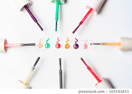 brush nail polish in a circle brush nail polish in a circle 103583653