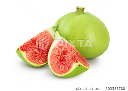 Ripe green fig fruit isolated on white background with full depth of field Ripe green fig fruit isolated on white background with full depth of field 103583788