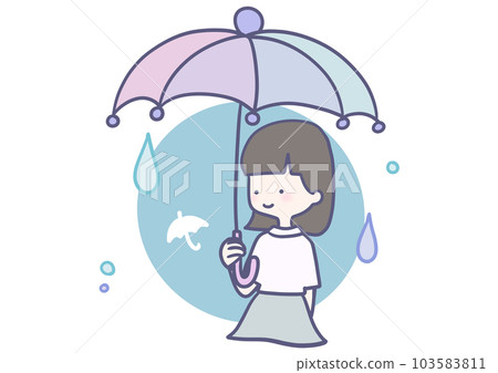 雨中撐傘的女孩 雨中撐傘的女孩 103583811