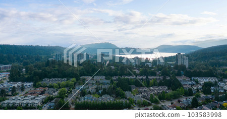 Aerial Panoramic View of Residential Homes in Port Moody 103583998